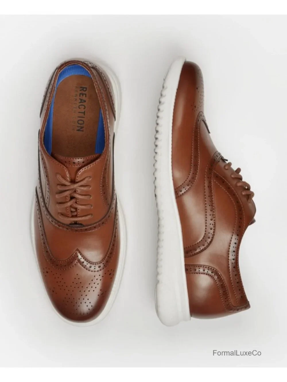 Men's Faux Leather Wingtip Oxford Lace Up Shoes Removable Insole